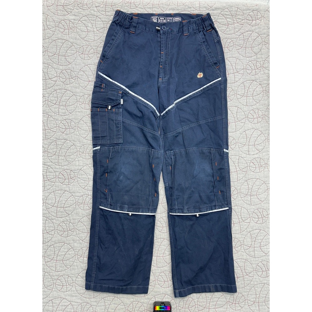 Kontra CAT2 Winner FR Work Pants Navy Blue Flame Resistant Reflective Mens 36x32